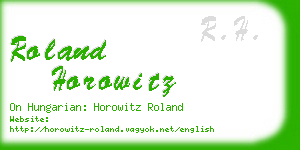 roland horowitz business card